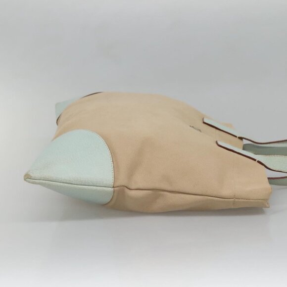 PRADA Tote Bag Canvas Beige Silver Auth - Picture 4 of 15